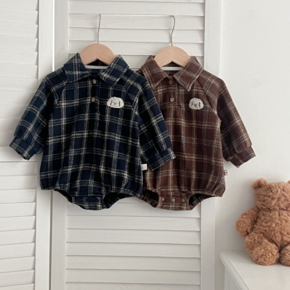 Baby Boy Plaid Long Sleeve Bodysuit 