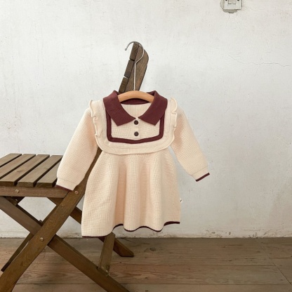 Baby Girl Cute Doll Neck Sweater Dress