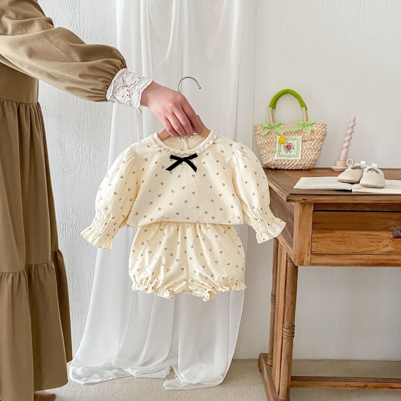 Baby Girl Small Crushed Flower Romper
