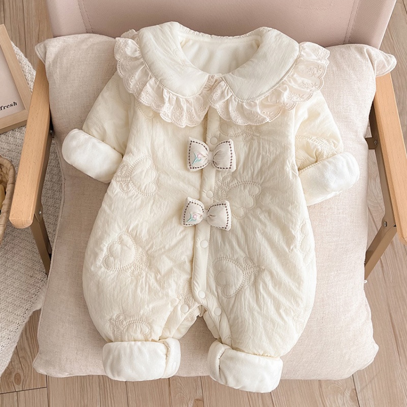 Baby Girl Princess Style Super Cute Butterfly Thickening Romper