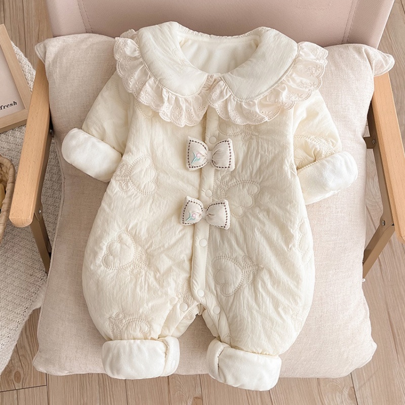 Baby Girl Princess Style Super Cute Butterfly Thickening Romper