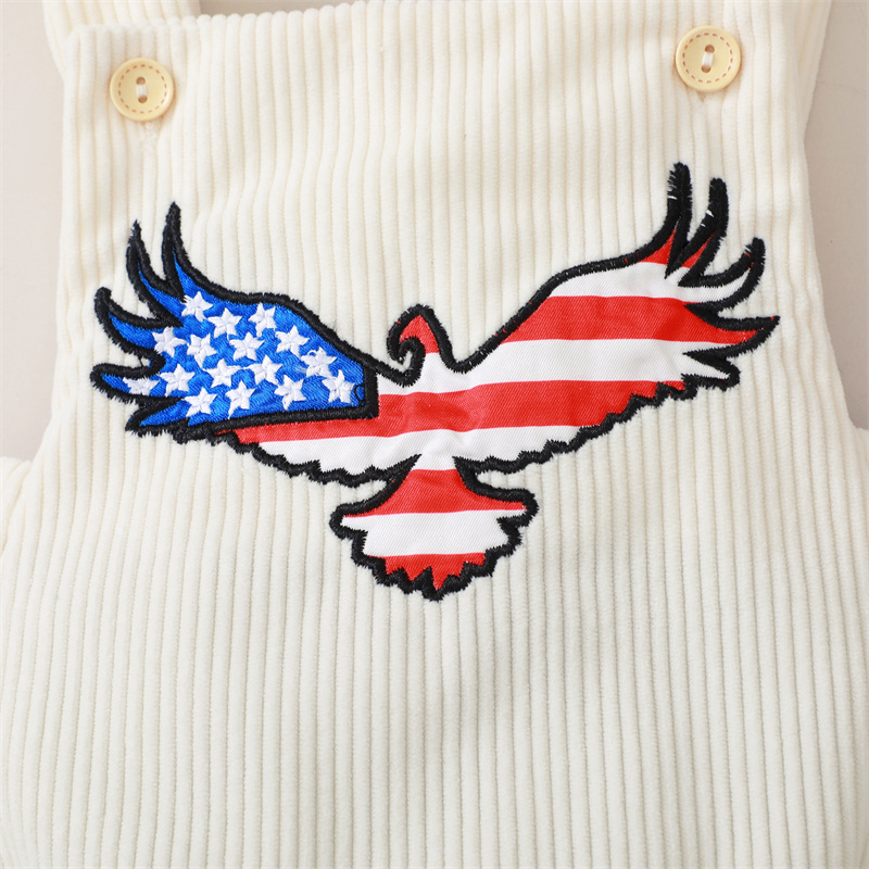 Baby Girl/Boy Towel Embroidered Eagle Independence Day Sling Bodysuit