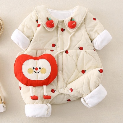Baby Girl Clip Cotton Cute Strawberry Romper with Bag