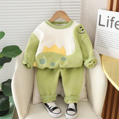 2pcs Baby Boy Colourblock Animal Rocker Set