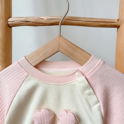 Baby Girl Cute Bunny with Three-dimensional Ears Long Sleeve Romper