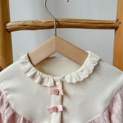 Baby Girl Cute Little Bow Tie Flower Long Sleeve Romper