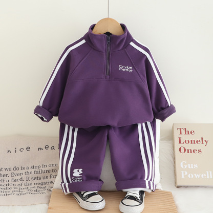 2pcs Baby Boy Sweatshirt Sport Casual Set