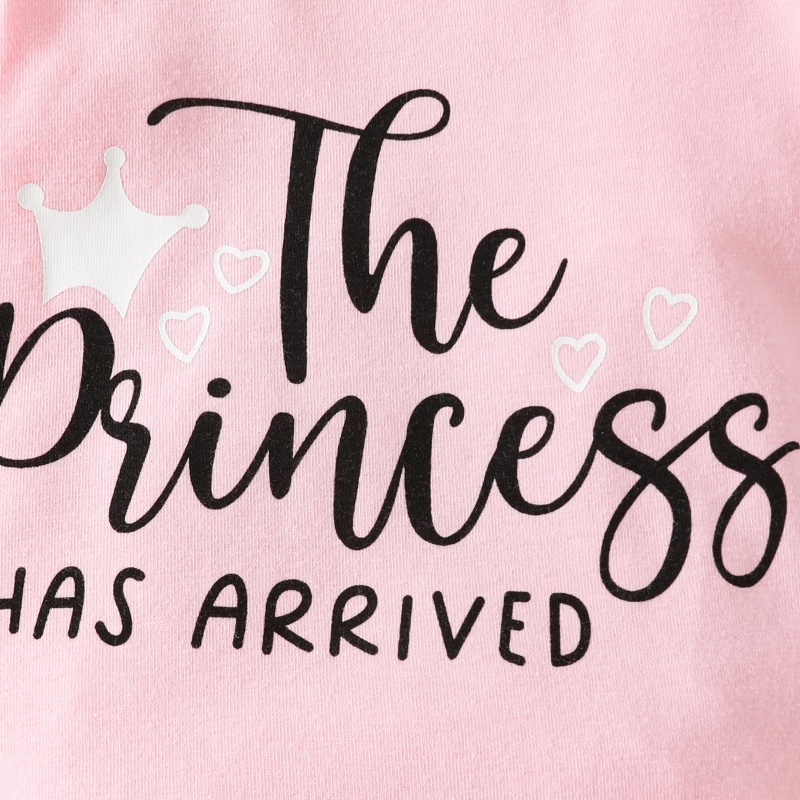 2pcs Baby Girl Love Letter Print Long Sleeve Set With Hairband