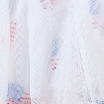 Baby Girl Independence Day Flag Print Halter Netting Sleeveless Bodysuit