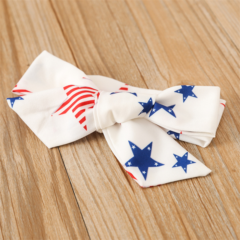 Baby Girl Independence Day Stars Sling-shirt+ Raglan Shorts + Hairband 3pcs Set