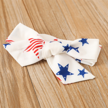 Baby Girl Independence Day Stars Sling-shirt+ Raglan Shorts + Hairband 3pcs Set