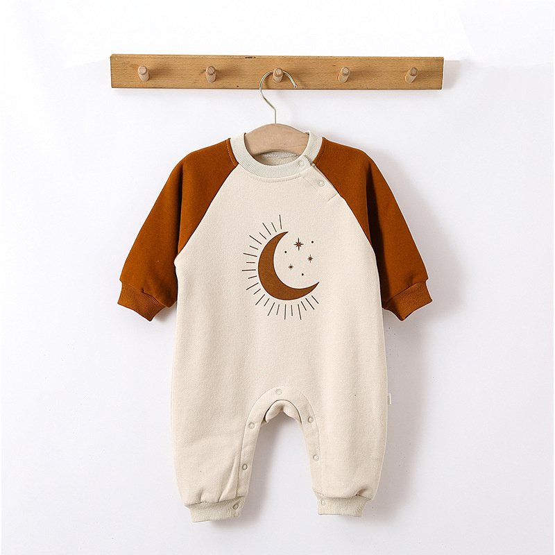 Baby Boy/Girl Cute Animal Puppy Moon Long Sleeve Romper