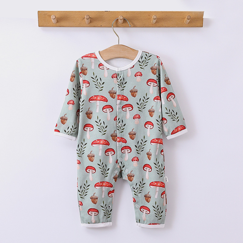 Baby Boy/Girl Mushroom Squirrelland Long Sleeve Romper