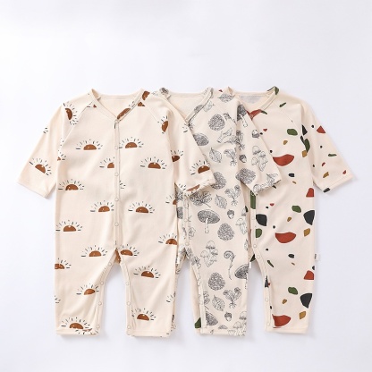 Baby Boy/Girl Cute Sun Coloured Stone Mushroom Long Sleeve Romper