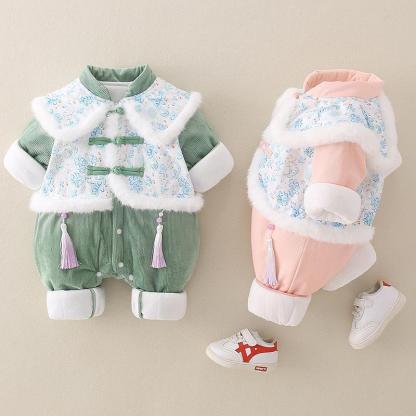 Baby Winter Floral Print Romper