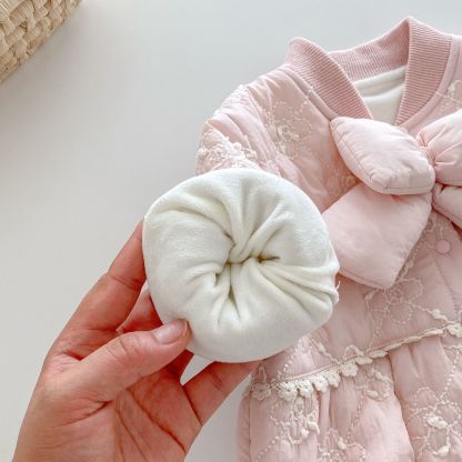Baby Pink Bow Tie Padded Romper