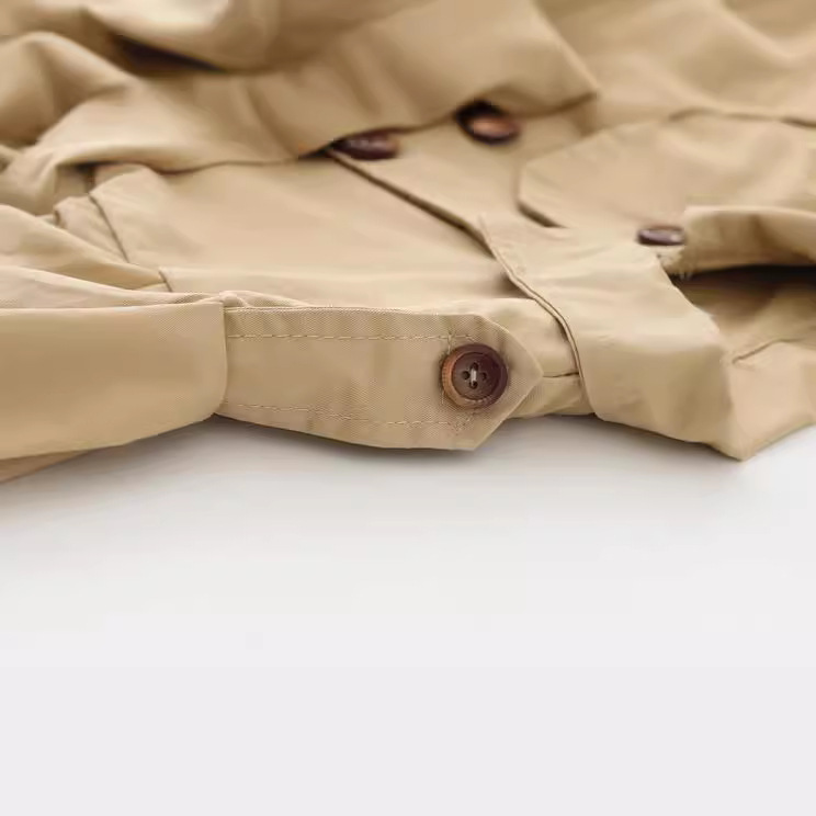 Baby Girl Cotton Long Sleeve Trench Coat
