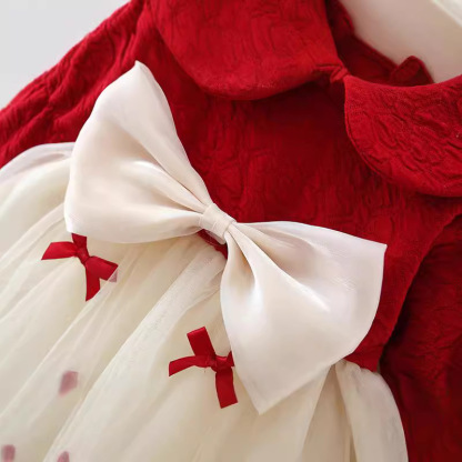 Baby Girl Big Bow Sweet Mesh Dress