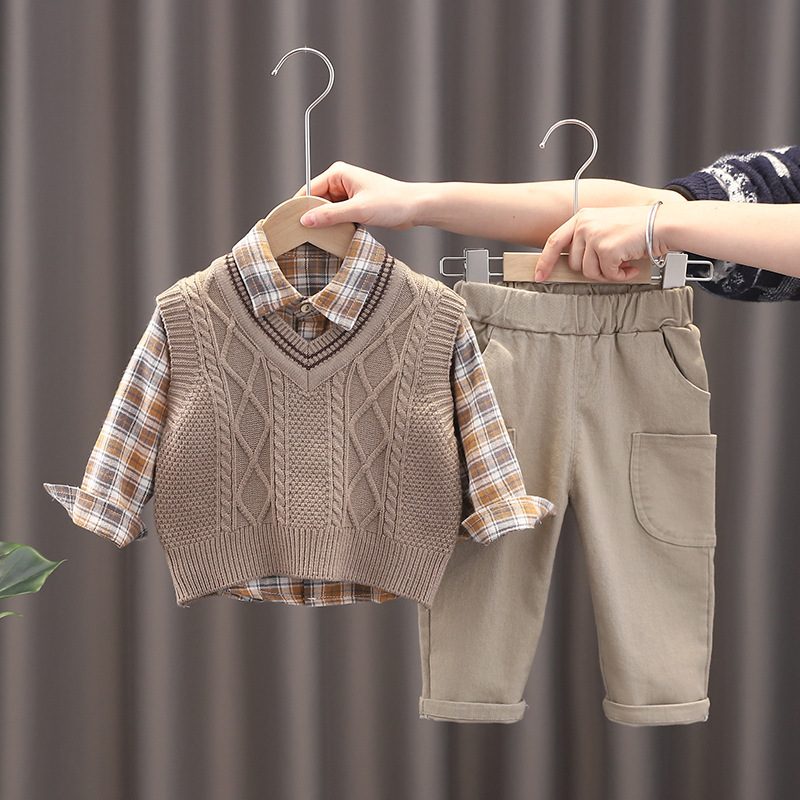 Baby Sweater Vest Three Piece Set