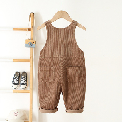 Baby Corduroy Heart Embroidered Overall