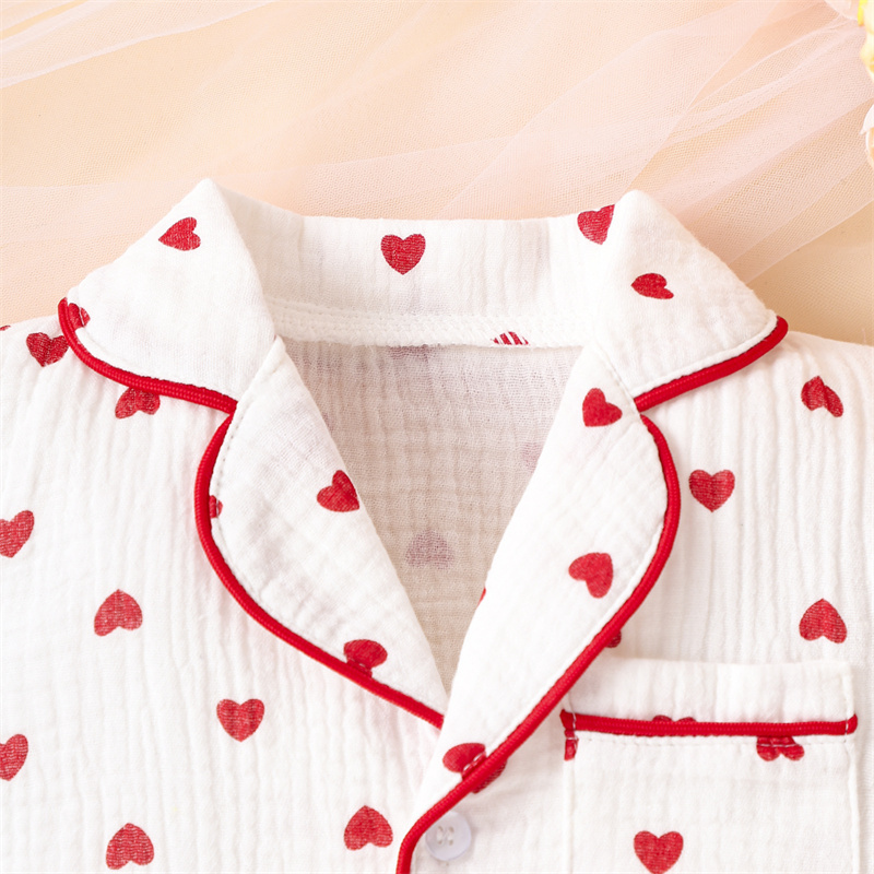 2pcs Baby Girl/Boy Red Heart Cute T-shirt with Pant Set