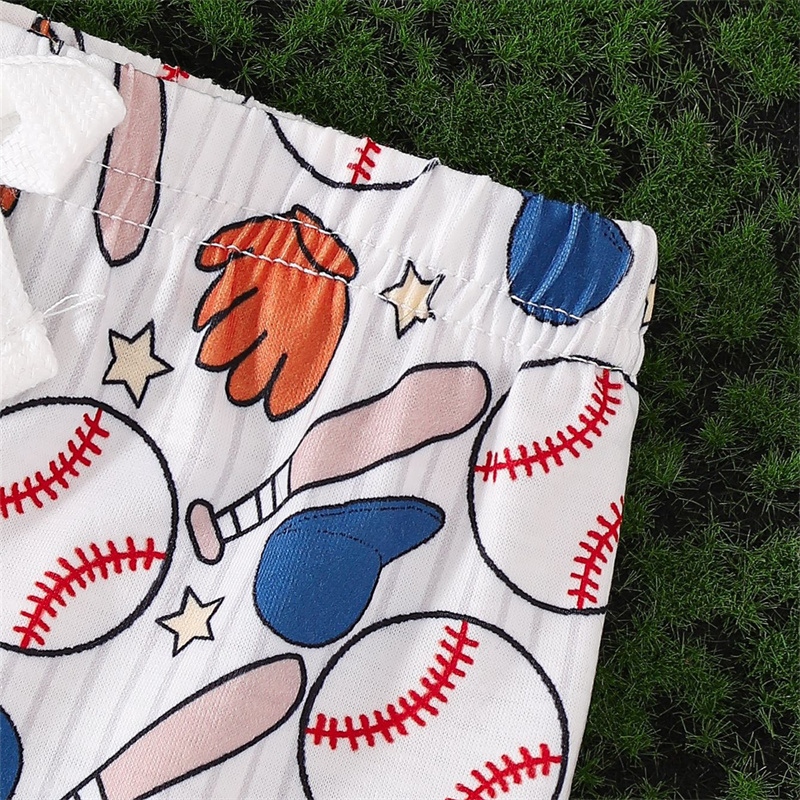 2pcs Baby Boy Cute Baseball T-shirt with Pant Set