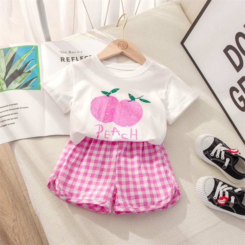 2pcs Baby Girl/Boy Cute Fruit Pattern T-shirt with Pant Set