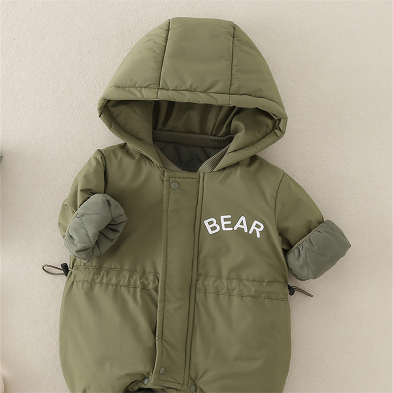Baby Boy Cute Bear Cotton Thickened Long Sleeve Romper