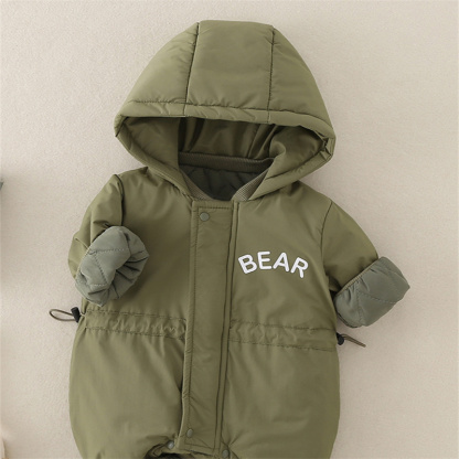 Baby Boy Cute Bear Cotton Thickened Long Sleeve Romper