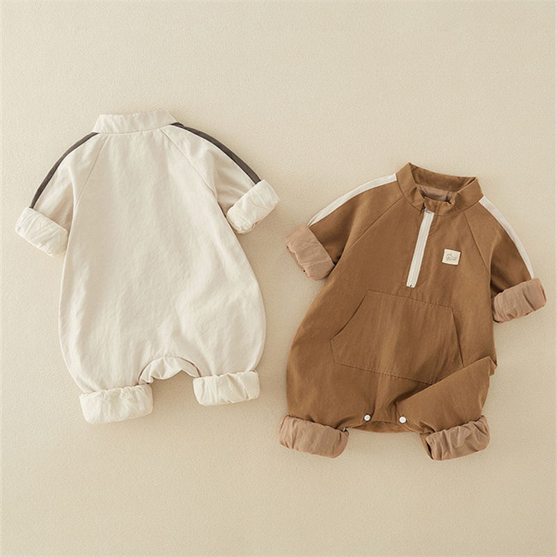 Baby Cute Casual large pockets Long Sleeve Romper
