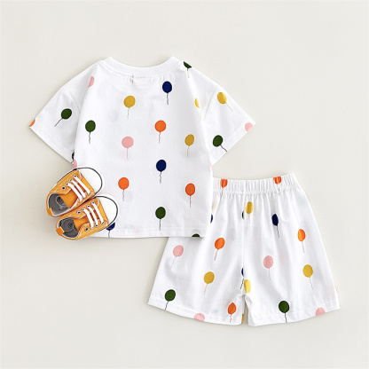 2pcs BabyBoy Colourful Balloons T-shirt with Pant Set