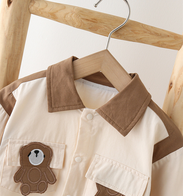 Baby Boy Cute Bear Workwear Long Sleeve Romper