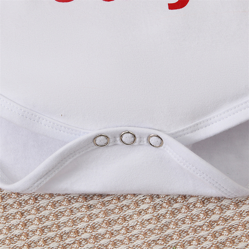 Baby Boys Independence Day Letters Bodysuit + pant + hat three-piece suit