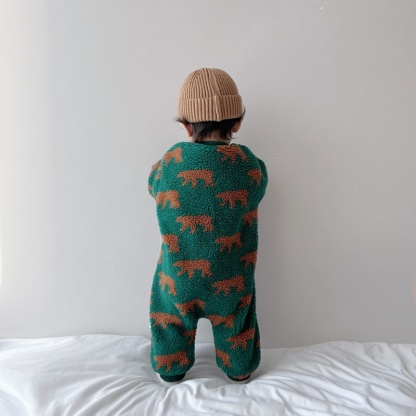 Baby Boy/Girl Cute Animal Lambswool Thickened Romper