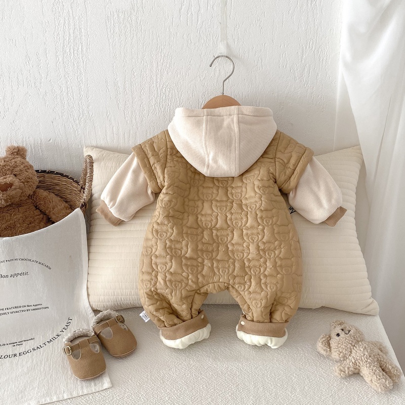 Baby Cute Bear Hooded Cotton Romper