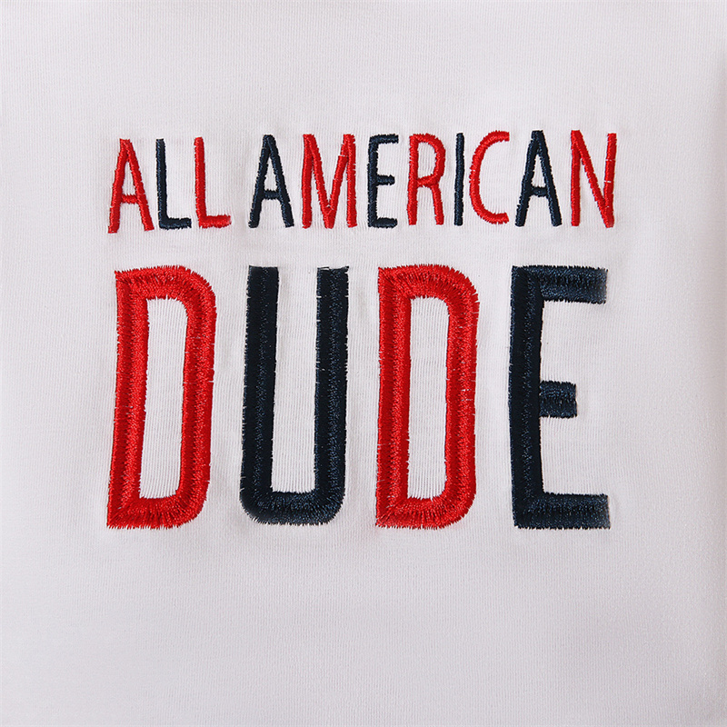 [Copy]Baby Boys Independence Day Letters Bodysuit + long pants + hat three-piece suit