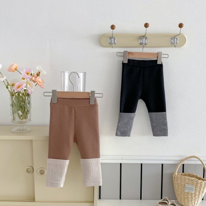 Baby Girl Colour Blocking Stacked Design Padded Winter Bottoms Pants