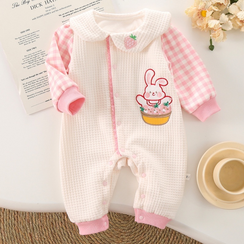 Baby Girl Cute Bunny Strawberry Romper
