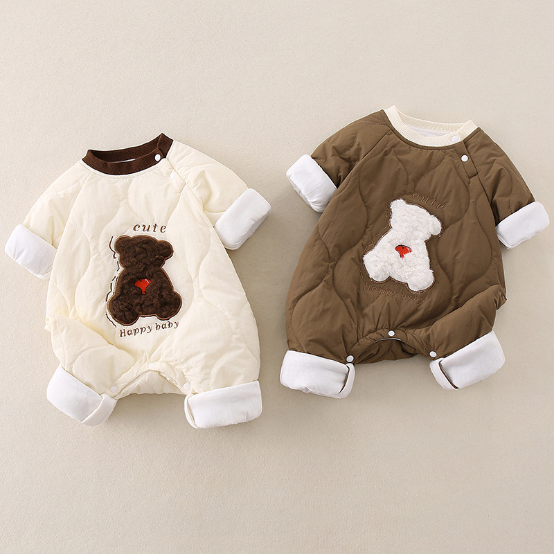 Baby Boy/Girl Cute Bear Thickened Cotton Romper