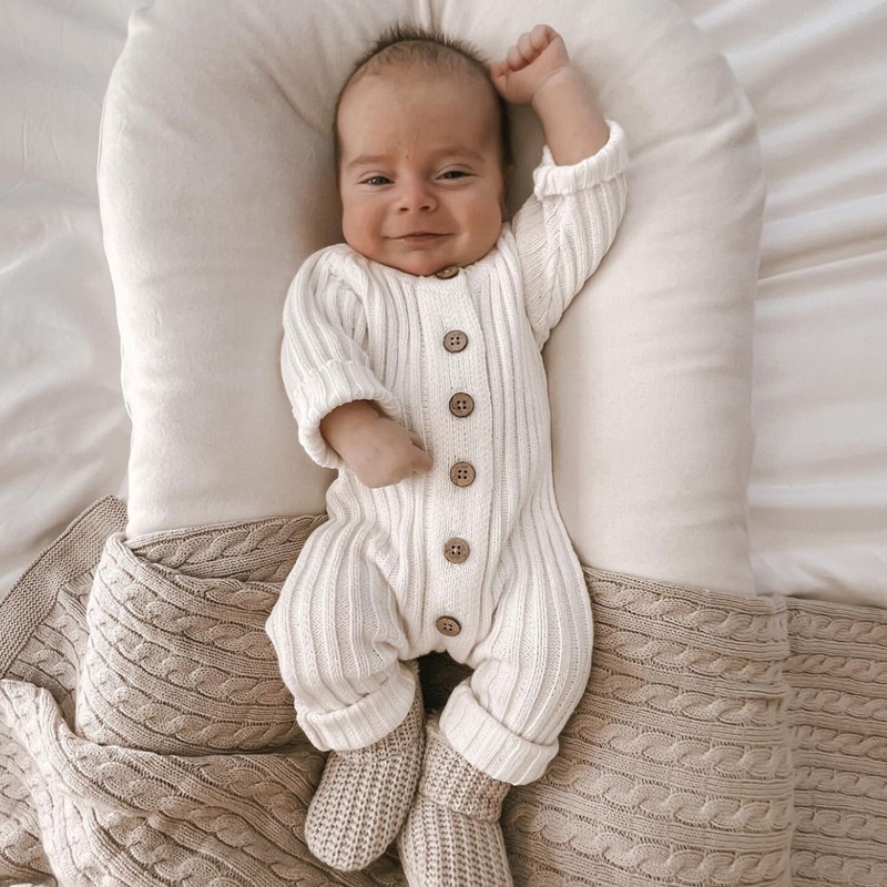 Baby Boy/Girl Knitted Buttons Romper