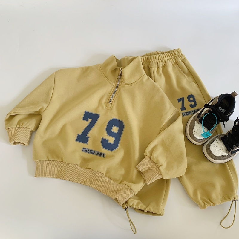 2pcs Baby Boy Digital Sports Handsome Sweatshirt + Casual Trousers Set