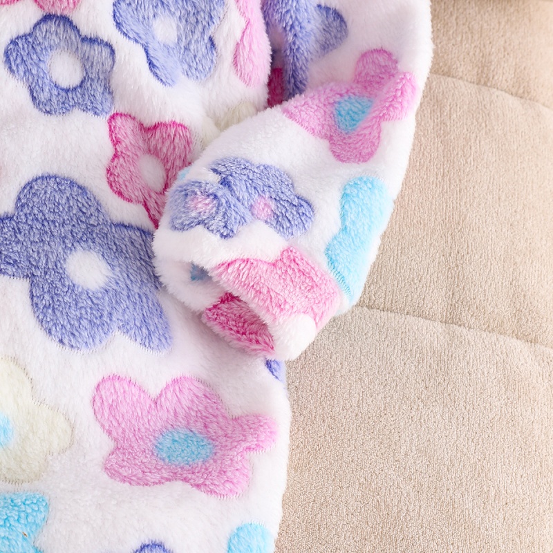 Baby Girl Colourful Floral Flannel Romper