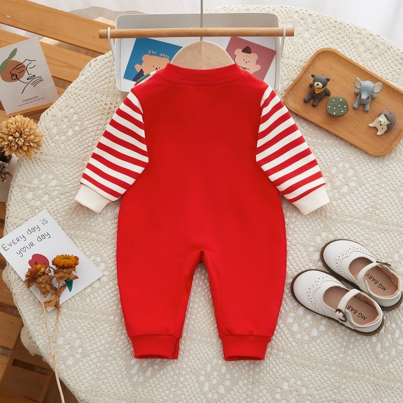Baby Girl Striped Red Fruit Romper