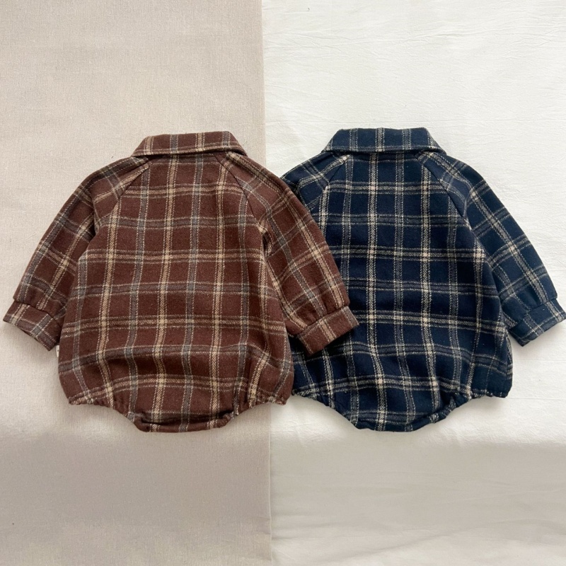 Baby Boy Plaid Long Sleeve Bodysuit 