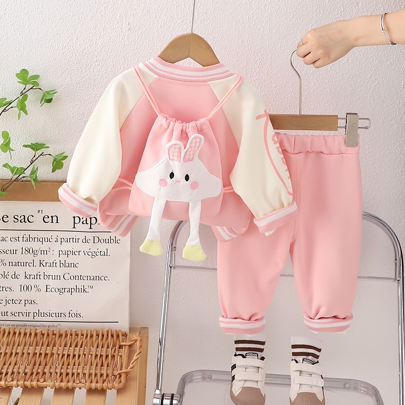 3pcs Baby Girl Cute Rabbit with Backpack Set