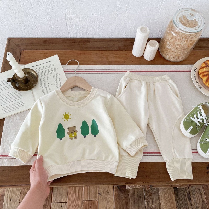 2pcs Baby Girl/Boy Great Bear Tree Sweatshirt Long Sleeve Set