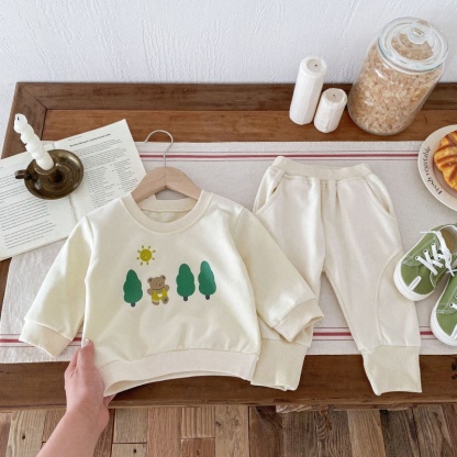2pcs Baby Girl/Boy Great Bear Tree Sweatshirt Long Sleeve Set