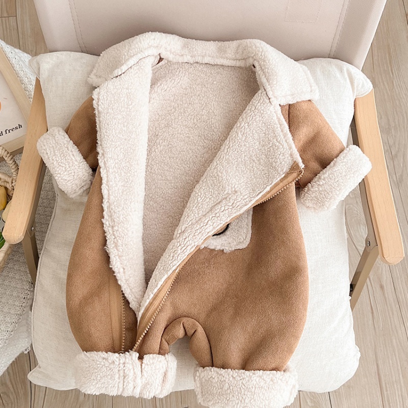 Baby Girl/Boy Faux Fur One Thickened Bear Romper