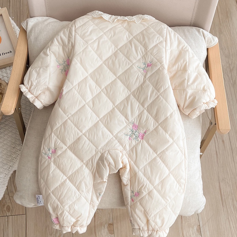 Baby Girl Cotton Flower Thickening Romper