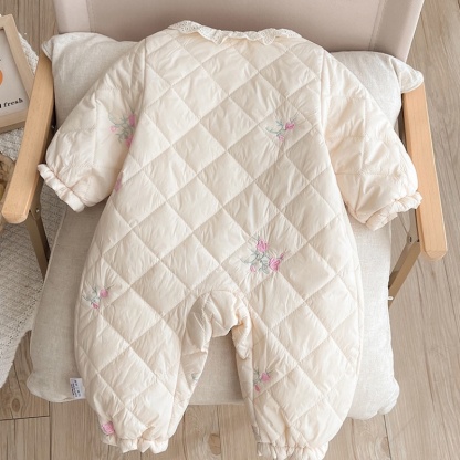 Baby Girl Cotton Flower Thickening Romper